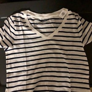 Navy/white stripe v-neck xs